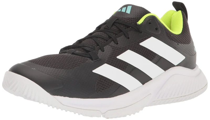 adidas Women's Court Team Bounce 2.0 Sneaker, Core Black/White/Flash Aqua, 6 UK