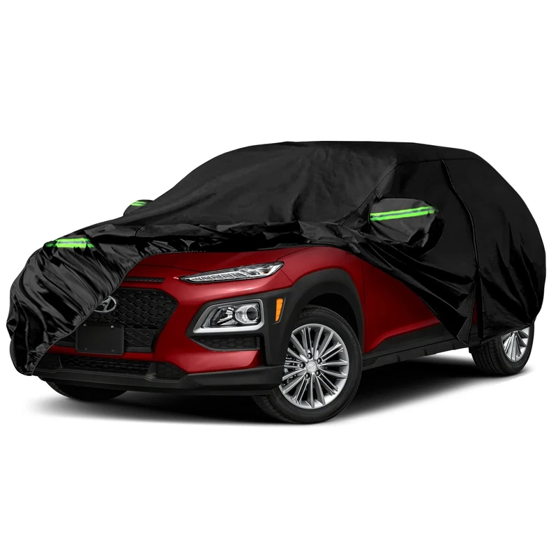 Waterproof Car Covers Replace for 2018-2024 Hyundai Kona, 6 Layers All Weather Custom-fit Car Cover with Zipper Door for Snow Rain Dust Hail Protection