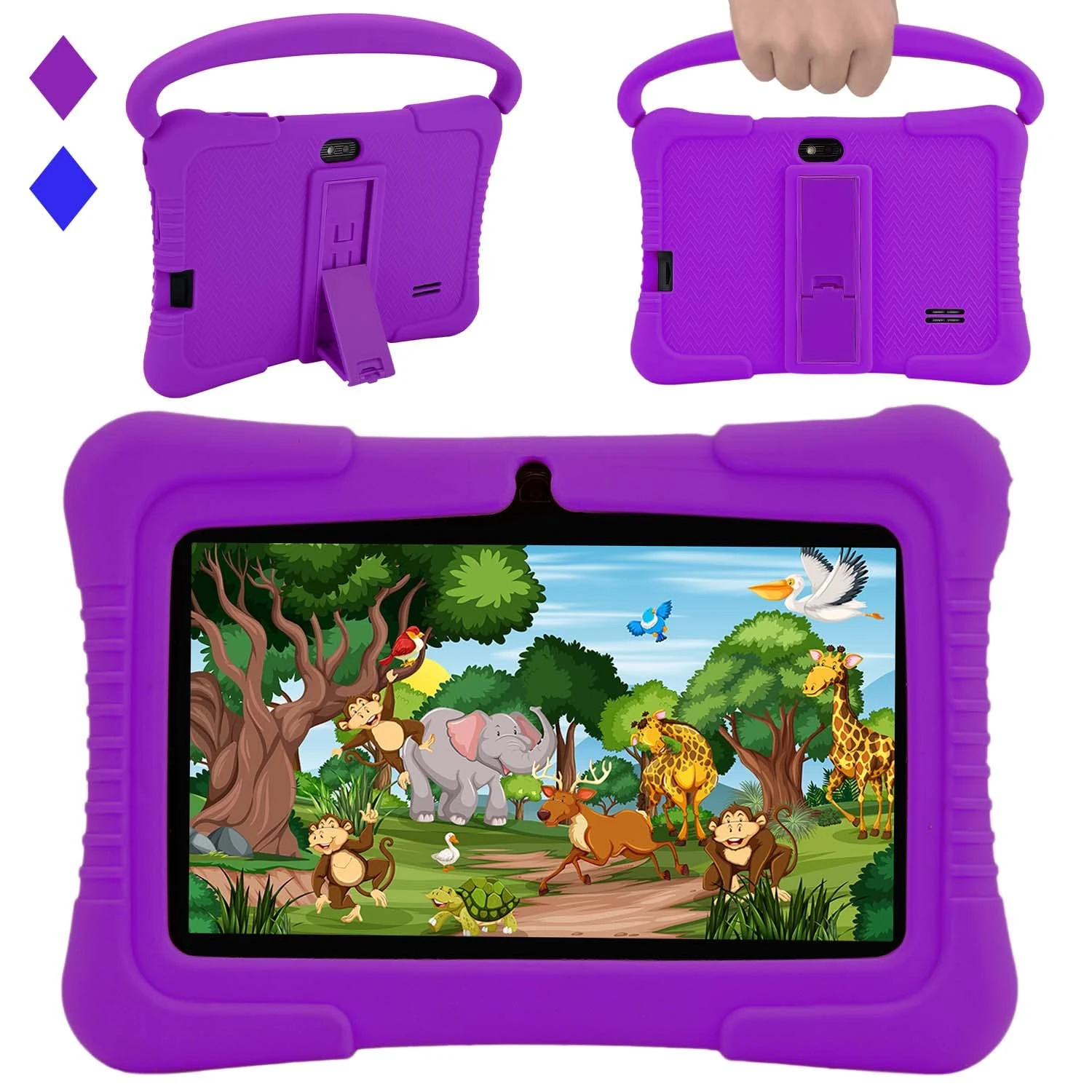 Veidoo Android Kids Tablet, 7 inch IPS Screen, 2GB RAM 32GB ROM, Safety Eye Protection, Education, Tablet for Toddle with WiFi, Games, Parental Control APP (Purple)