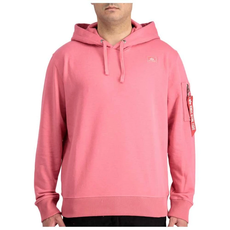 Alpha Industries X-Fit Hoody Hooded Sweat for Men Coral Red