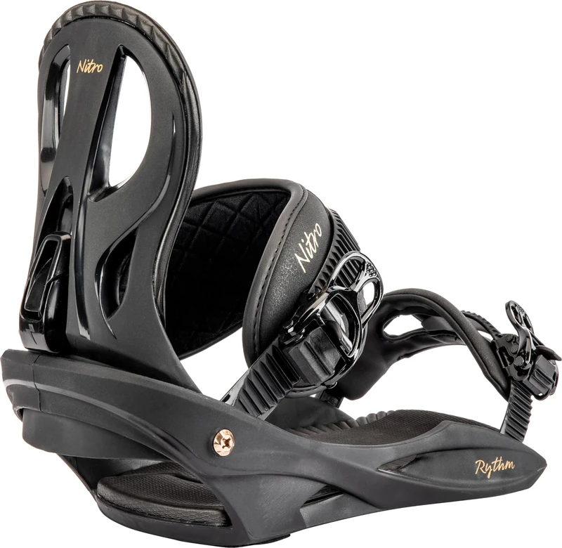 Nitro Women's Rythm All Mountain Freestyle Binding, Snowboard Binding, Black Bronze, S