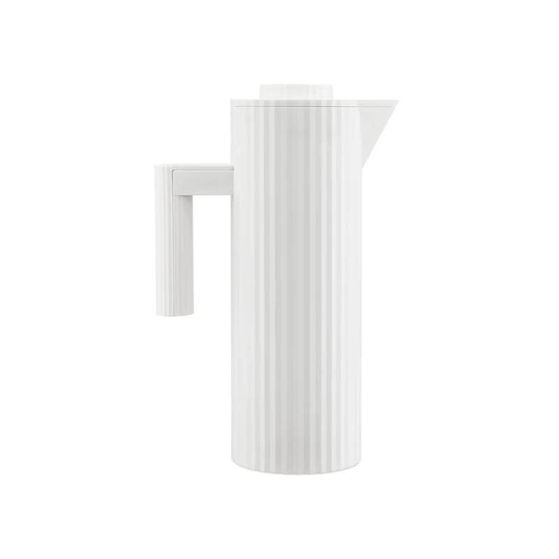 Alessi Plissé MDL12 W - Design Thermo Insulated Jug in Thermoplastic Resin with Double Wall Thermal Glass Inside, 100 cl, White