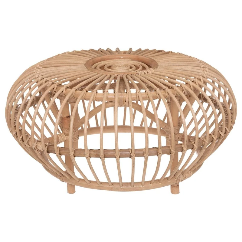 ATMOSPHERA CREATEUR D'INTERIEUR Atmosphera Rattan Coffee Table Diameter 73 x Height 39 cm, Beige, cm