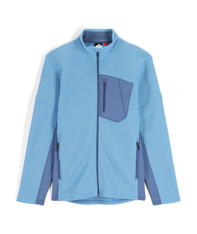 Spyder Men's Bandit Hybrid Full Zip Fleece Jacket, Chambray, L