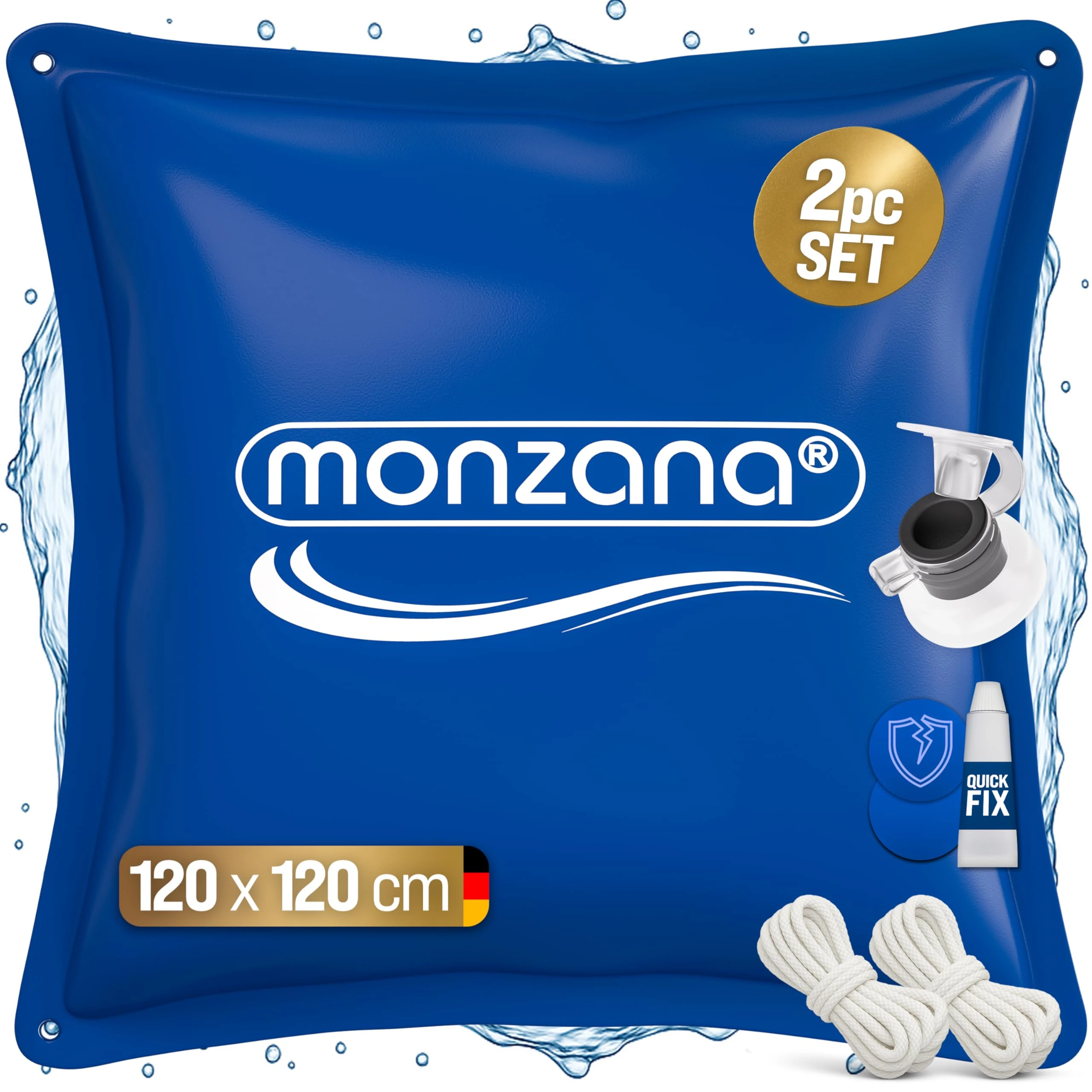 Monzana 2x XL Winter PVC Pool Cushion Chlorine Resistant Rope -20°C Double Seam Safety Valve 4 Reinforced Eyelets Cover