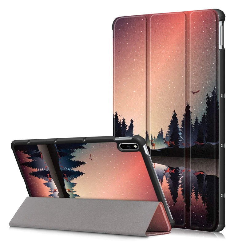 Huawei MatePad 10.4 Case, Folding Case for Huawei MatePad 10.4 Tablet, Magnetic Anti-Scratch Case, Case with Pencil Function (Sunset) - Image 1