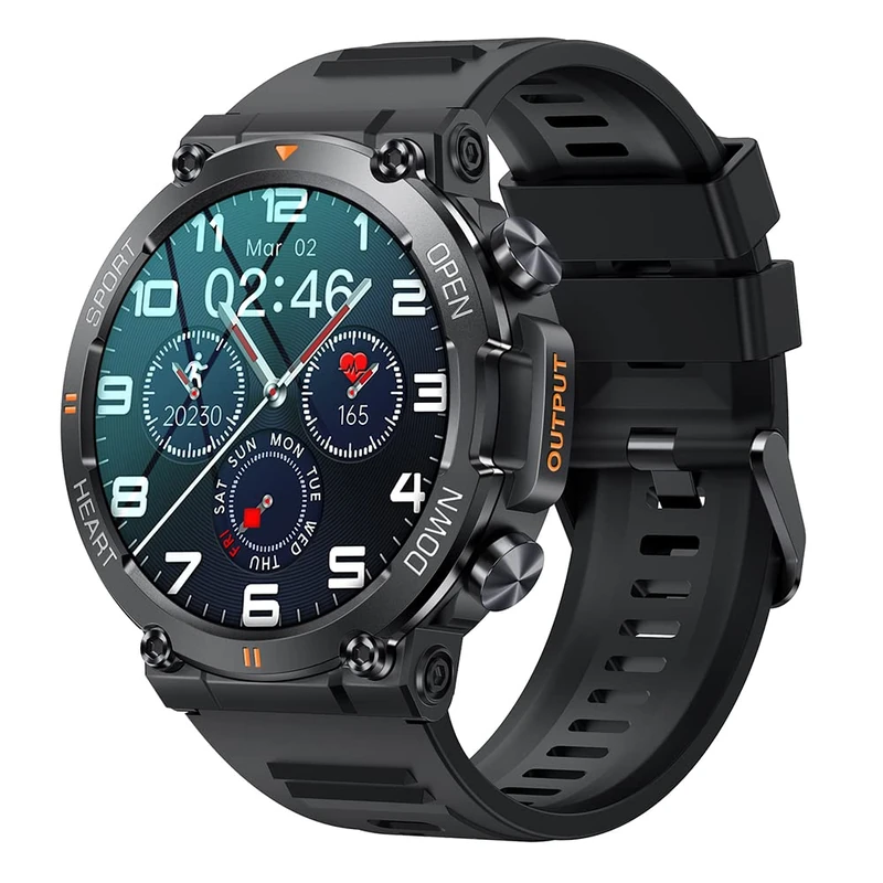 GaWear Smartwatch Men with Phone Function, 1.39 Inch 360 * 360HD, Fitness Watch Men Music Control, Heart Rate, Pedometer, Calories, etc. Fitness Tracker for Men iOS Android (Black) - Image 1