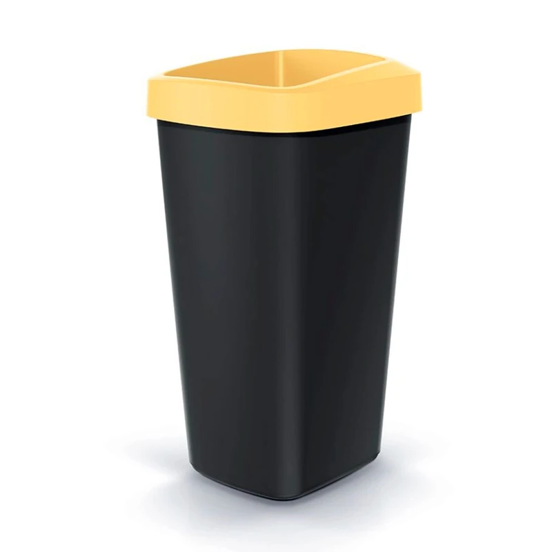 45L KEDEN Plastic Recycling bin with Practical Open lid Yellow.