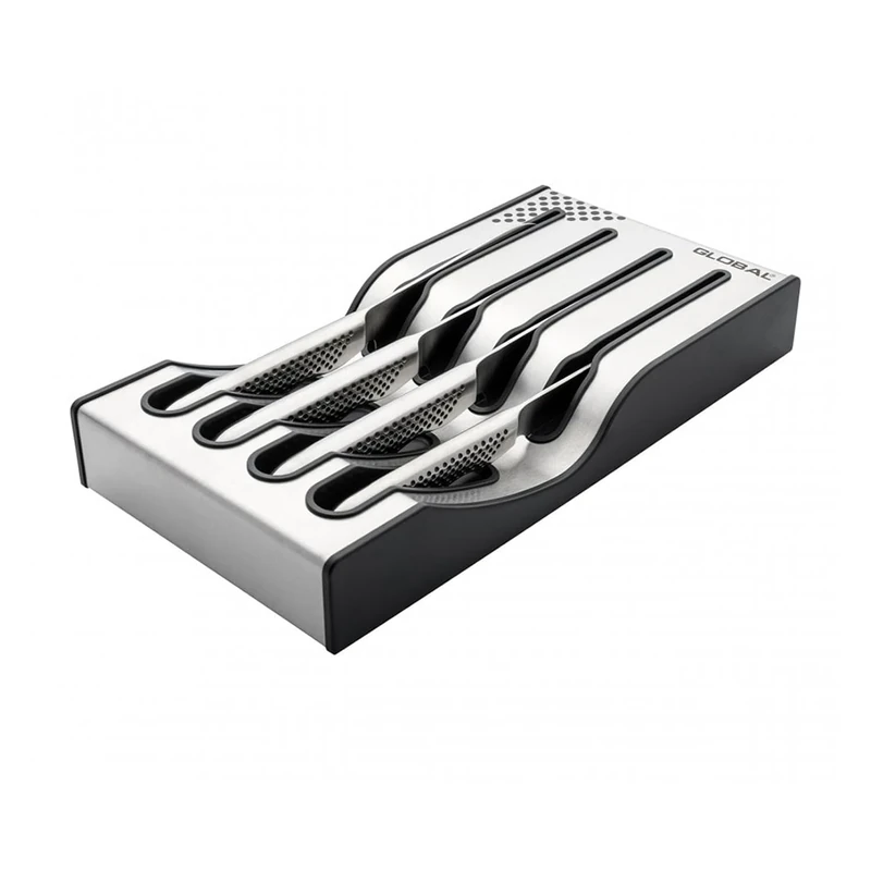 Global Knives ‘Little Essentials’ 4 Piece Knife Set with Storage Dock, CROMOVA 18 Stainless Steel, G-88/4003