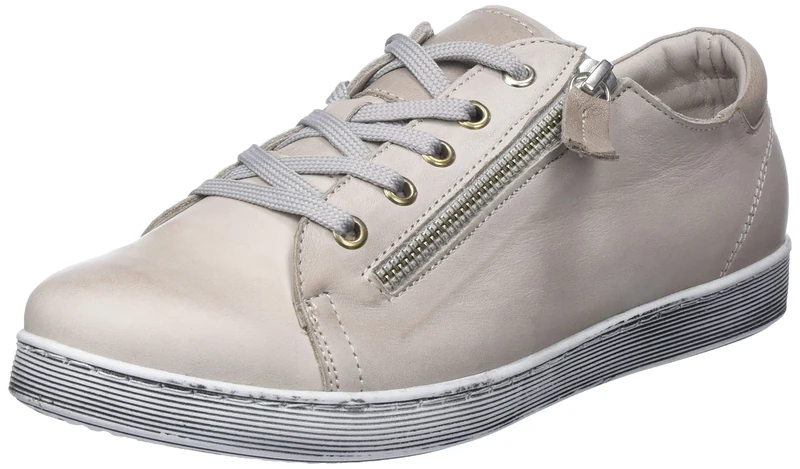 Andrea Conti Women's Trainers Sneaker, Silver Grey Dark Stone, 4 UK