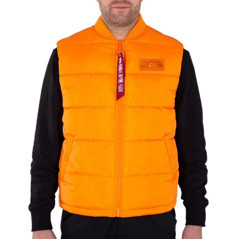 ALPHA INDUSTRIES Men's Puffer Lw Vest, Alpha Orange, M