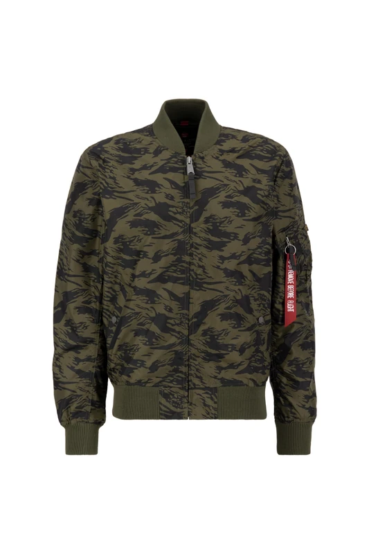 Alpha Industries Men's MA-1 TT Camo Bomber Jacket, Brushstroke Green, XL