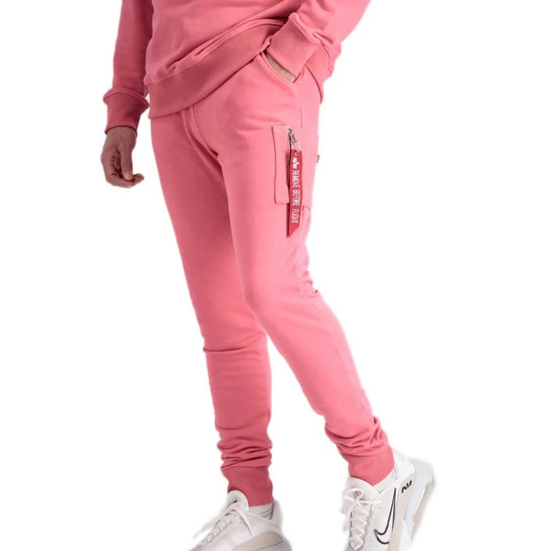 Alpha Industries X-Fit Slim Cargo Mens Sweatpants Coral Red - Image 1