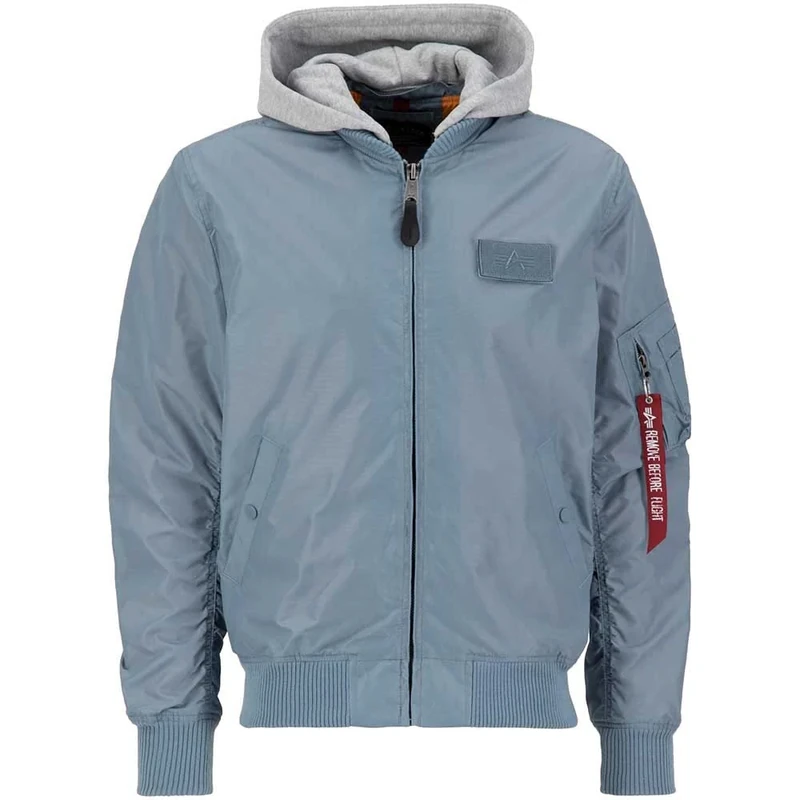 Alpha Industries Men's MA-1 TT Hood Bomber Jacket, Greyblue, 3XL