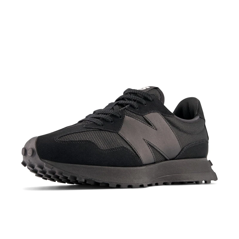 New Balance Men's 327 Shoes, Black/Black, 9.5/M