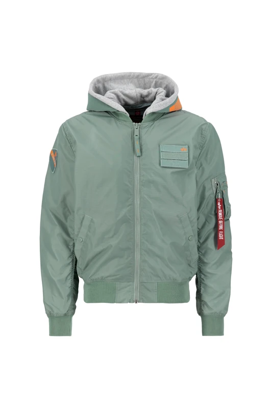 Alpha Industries MA-1 TT Hood Custom Bomber Jacket for Men Dusty Green