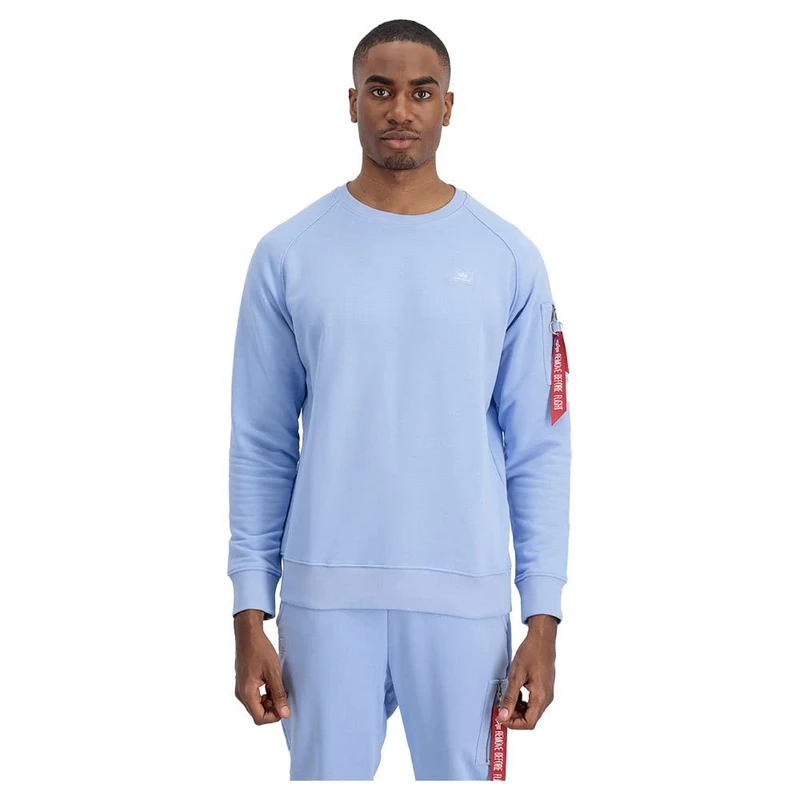 Alpha Industries Men's X-Fit Sweat Sweatshirt, Light Blue, XS
