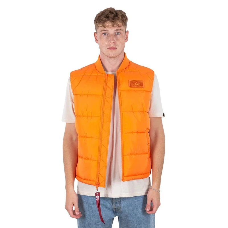 ALPHA INDUSTRIES Puffer Vest LW Jacket, Alpha Orange, S Unisex Adult, Alpha Orange, S