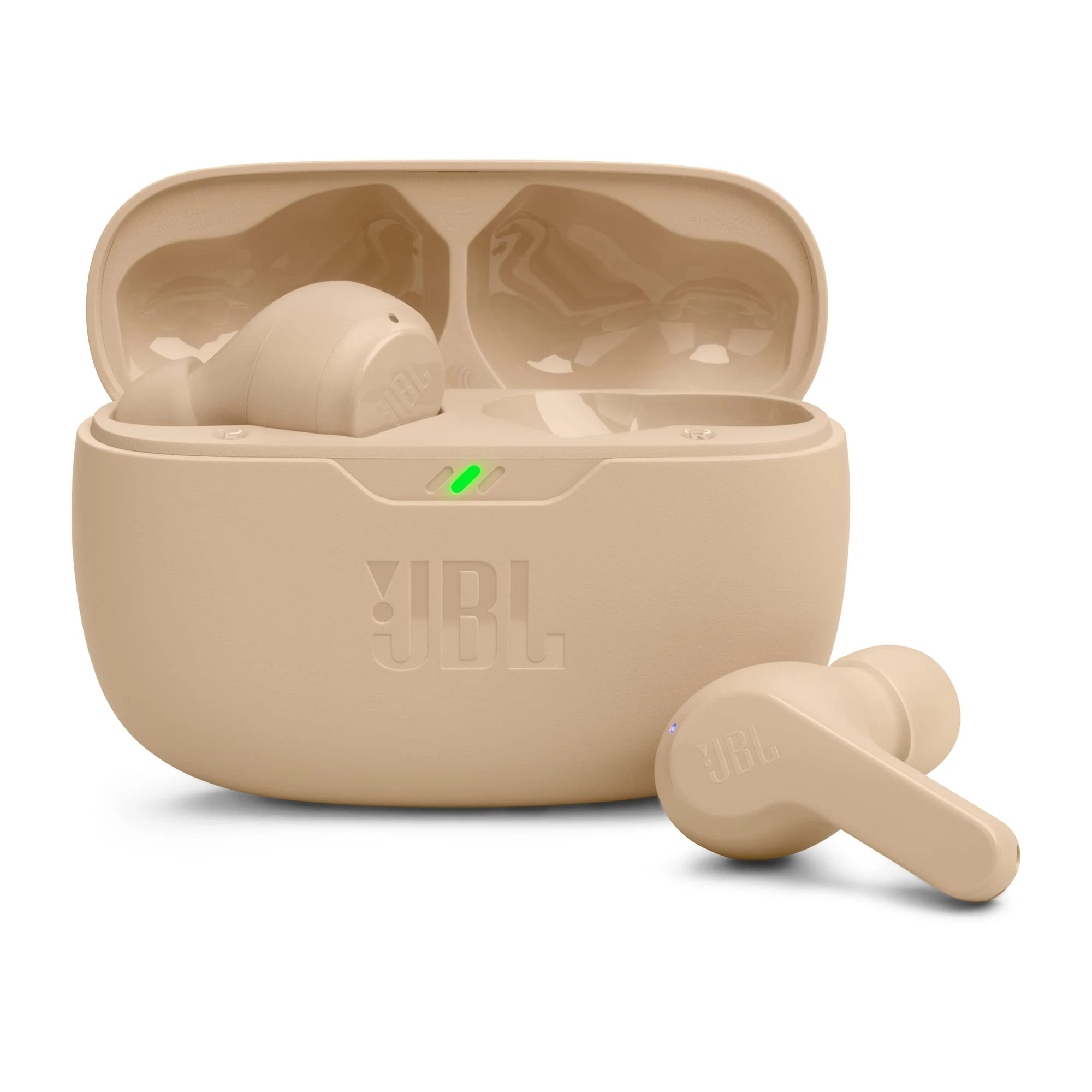 JBL Wave Beam In-Ear Wireless Earbuds with IP54 and IPX2 Waterproofing, Hands-Free Calling and 32-Hour Battery Life, Beige