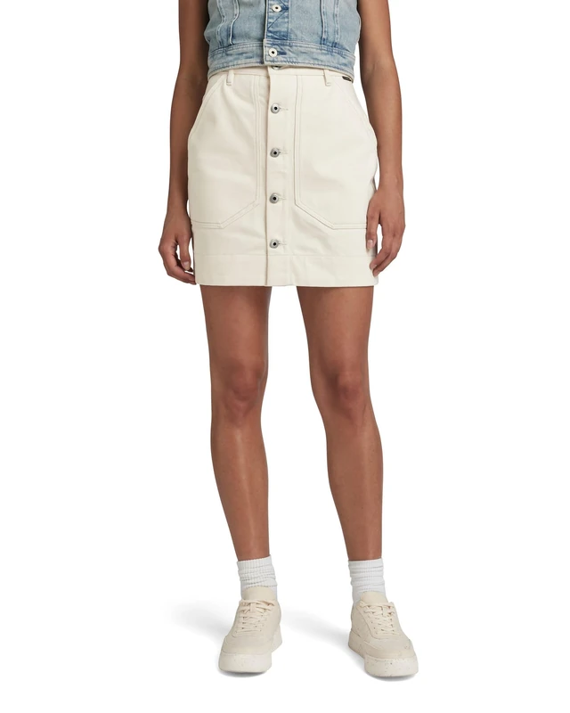 G-Star Women's Workwear Button Skirt, Beige (ecru D23000-D300-159), 23