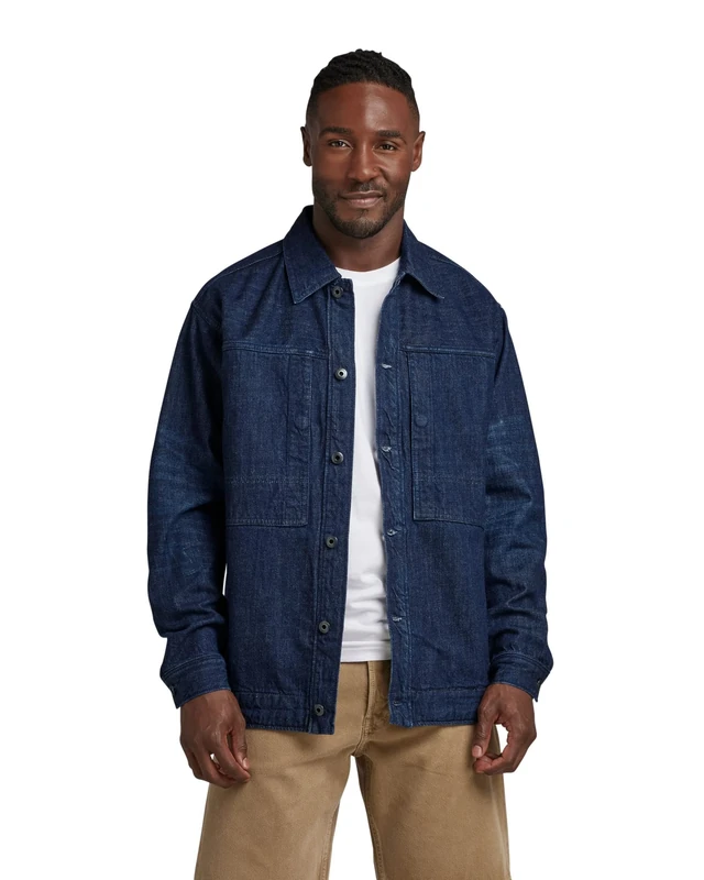 G-Star Men's Unisex US Navy Shanorak, Blue (worn in waterfront D23016-D301-D911), S