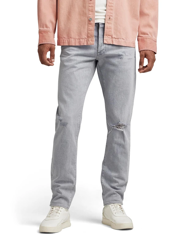 G-Star Men's 3301 Slim Fit Jeans, Grey (sun faded ripped skyrocket 51001-D324-D901), 31W / 34L