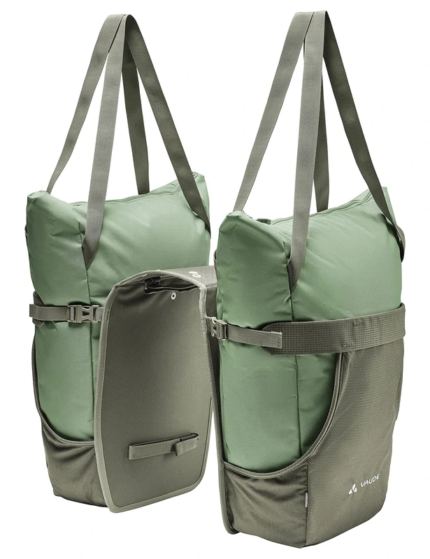 VAUDE TwinShopper Bicycle Bag with Practical Shopper Option, 44 Litres, Individually Useable, Includes Rain Cover