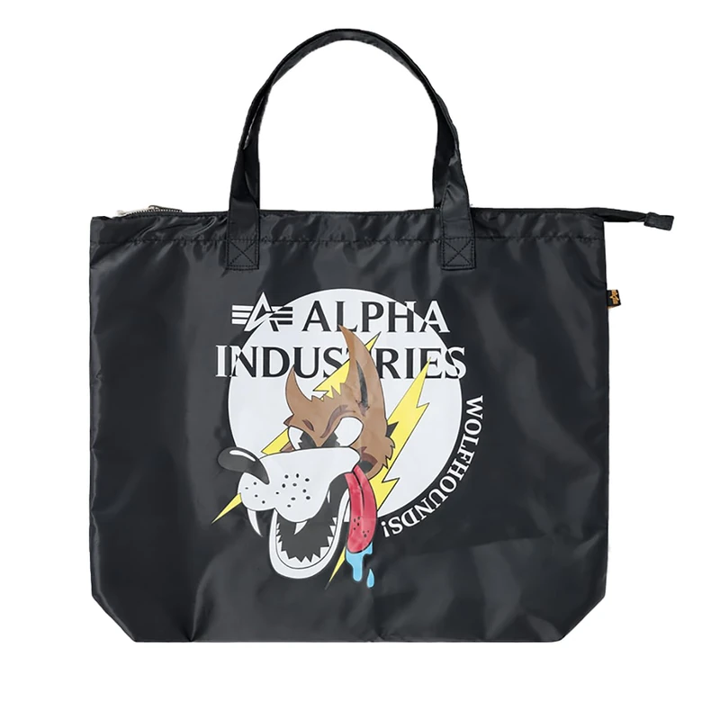 Alpha Industries Wolfhounds Zip Shopper Practical Shopping Bag Black