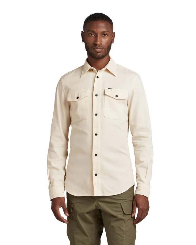 G-Star Men's Marine Slim Shirt, Beige (ecru gd D20165-7647-C487), XS