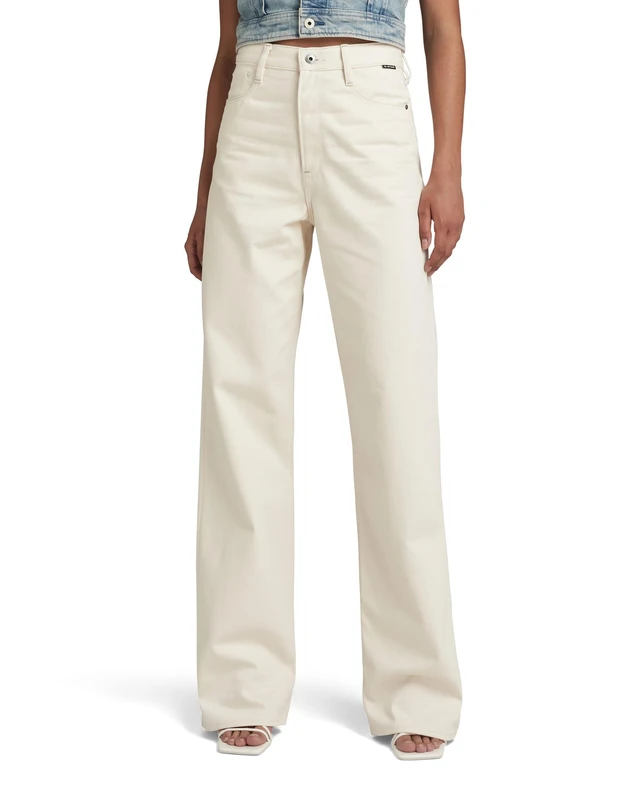 G-Star Women's Stray Ultra High Straight Contrast Jeans, Beige (ecru D23066-D300-159), 32W / 32L