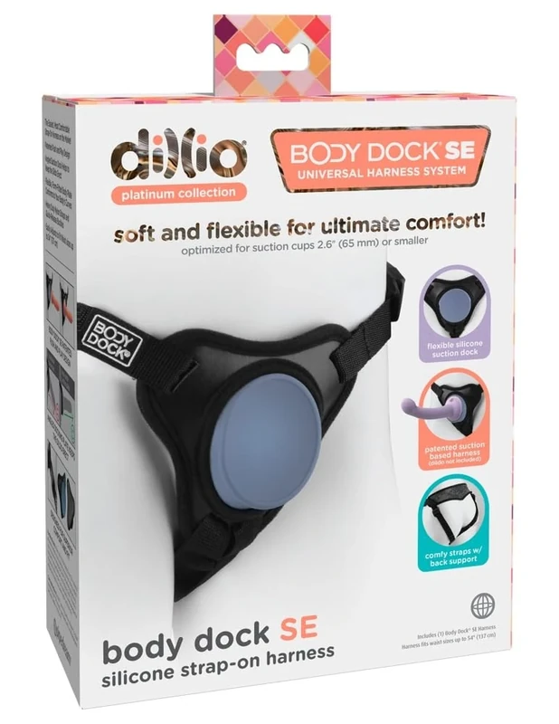 Pipedream Dillio Platinum Dillio Platinum Body Dock SE Black 61-137 cm