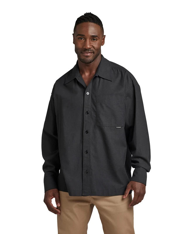 G-Star Men's Boxy Fit Shirt , Multicolour (dk black/cloack D23007-D123-D568), M