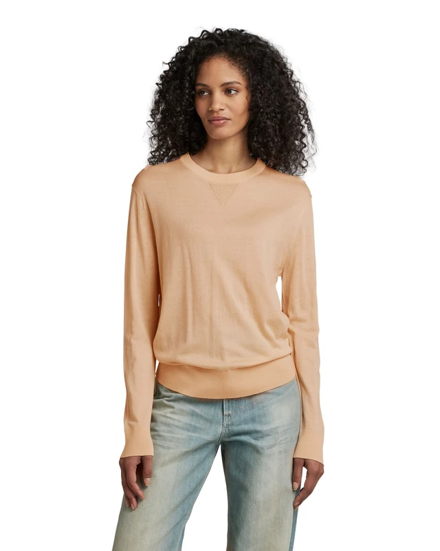 G-Star Women's Core Round Neck Knit, Beige (ivory cream D21960-D166-D761), S