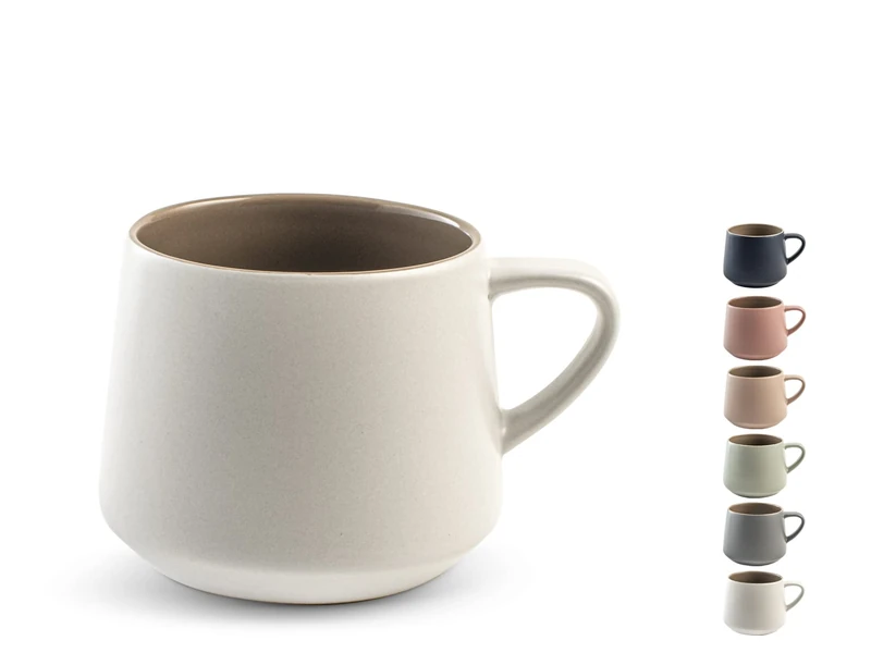 H&H Blush Set 6 Tazzoni in New Bone China, Decori Assortiti, cc310