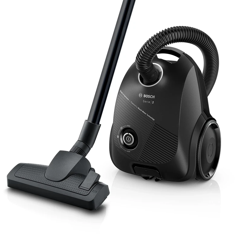 Bosch BGBS2BA1GB Serie 2 ProEco Bagged Cylinder Vacuum Cleaner, Lightweight and Compact, Suitable for All Floor Types, 600W, Black