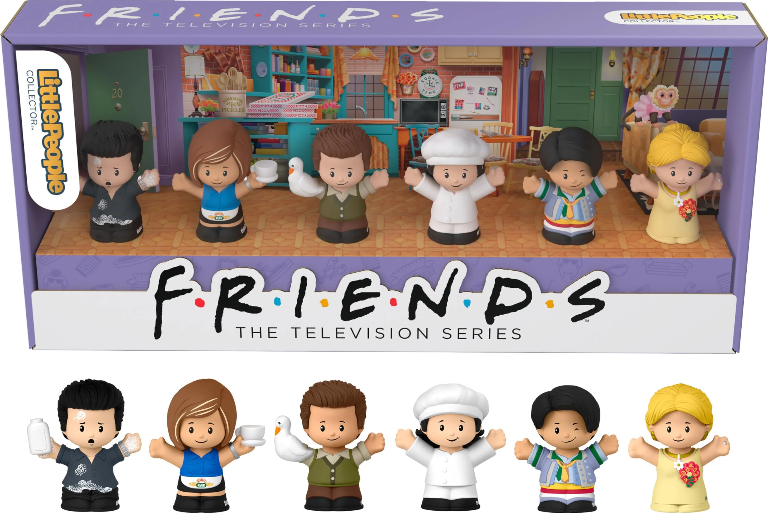Little People COLLECTOR Friends TV Series Special Edition Figure Set for Adults & Fans, 6 Characters in a Display Gift Package, HPH05