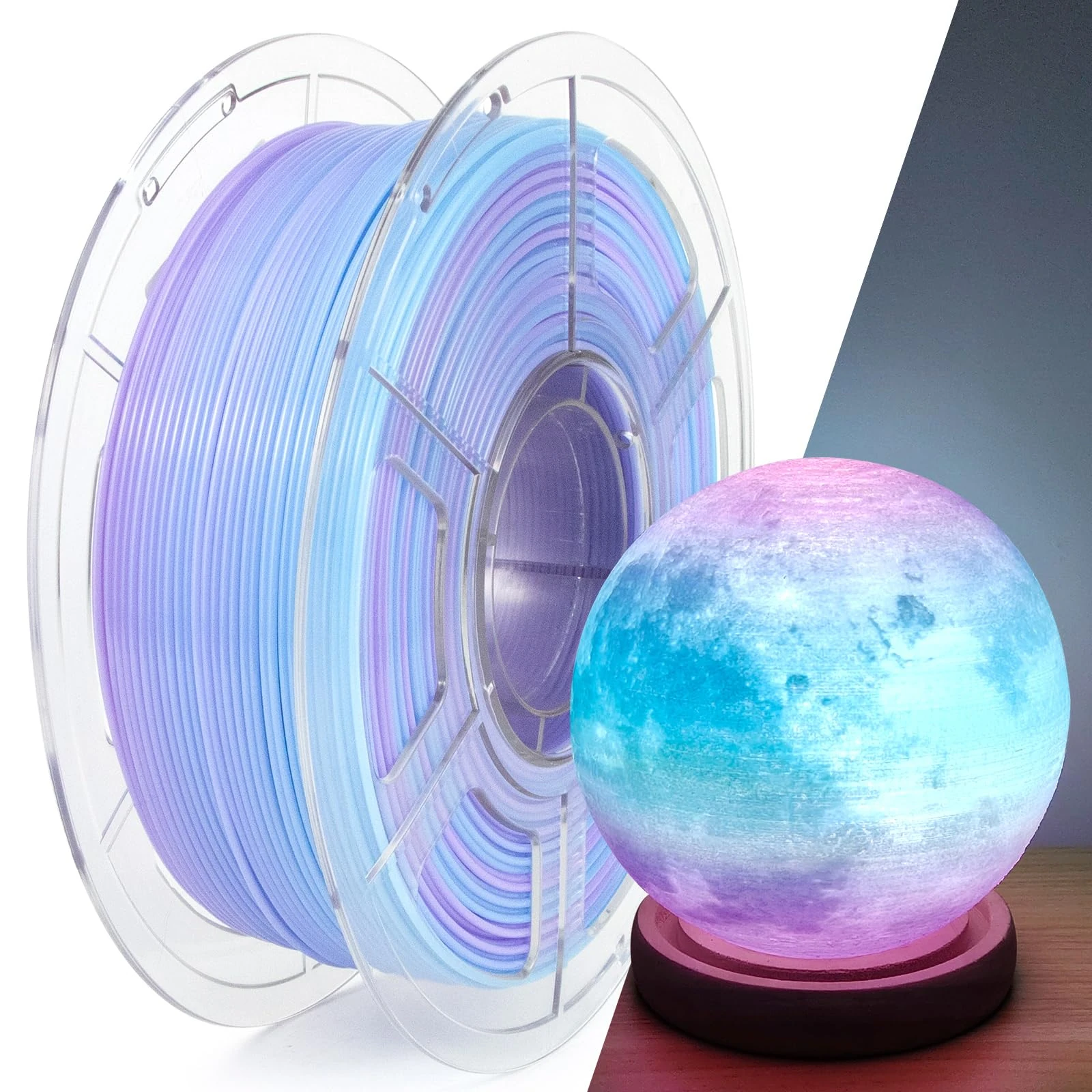 IEMAI PETG Filament 1.75mm 1Kg, Gradient Blue Purple Translucent PETG 3D Printer Filament, High Speed Printing, Dimensional Accuracy +/- 0.02 mm