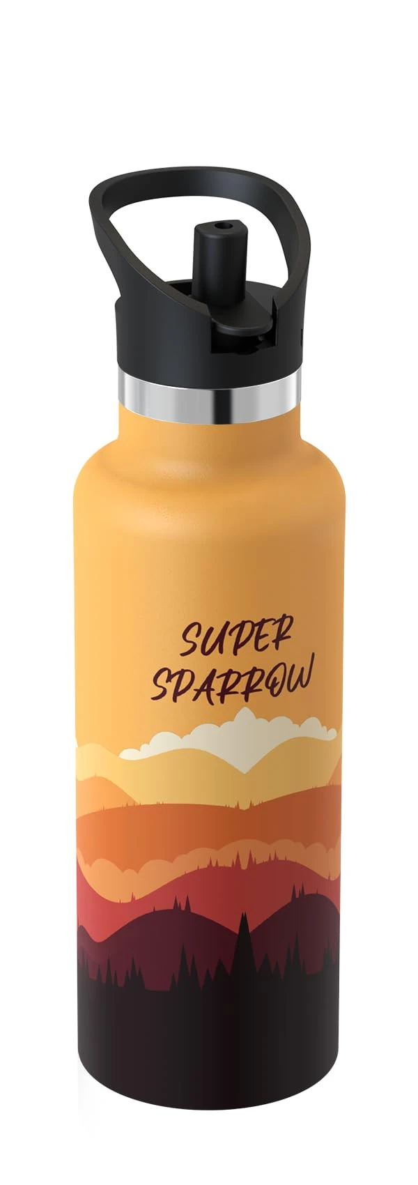 Sparrow Insulated Water Bottle Kids 500ml - FlipFlow Metal Water Bottles with Straw Lid - BPA Free - Leakproof Stainless Steel Flask for Sport, School, Outdoor, Travel