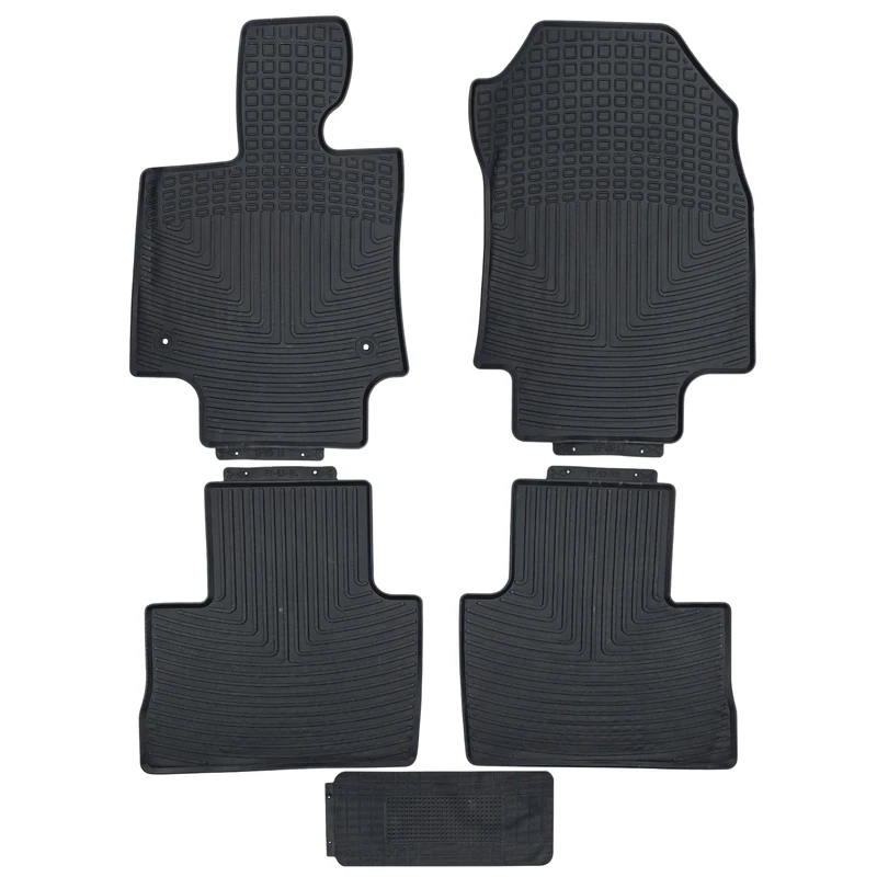 Custom-fit for 2019-2024 Toyota Rav4 Premium All-Weather Rubber Floor Mats and Liners Front and 2nd Row Heavy Duty Full Set (Black)