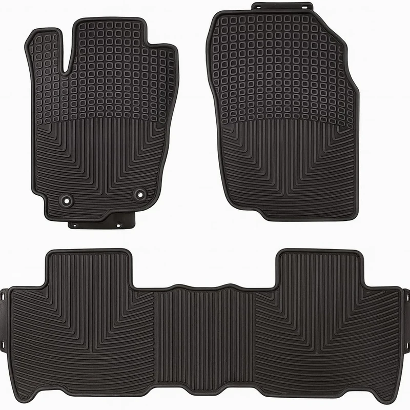 Fits 2013-2018 Toyota RAV4 Floor Mats Front & 2nd Row Seat Liner Set 3D Custom Fit All-Weather Full Set Liners, Black (All Models)