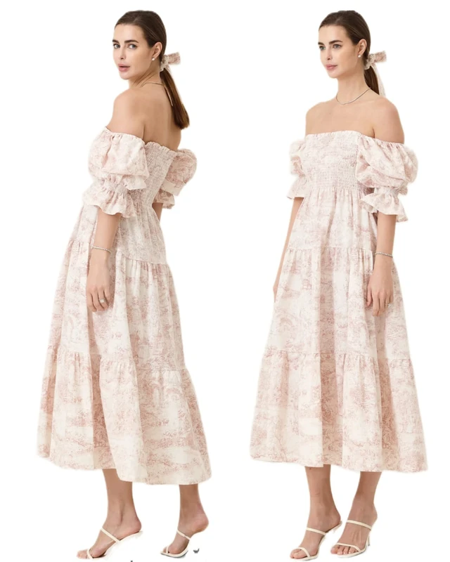 NOTHING FITS BUT Women’s Classic Linen Nursing Dress, Cotton Kiko Maternity Gown, Casual Maternity Dress, Baby Pink, S