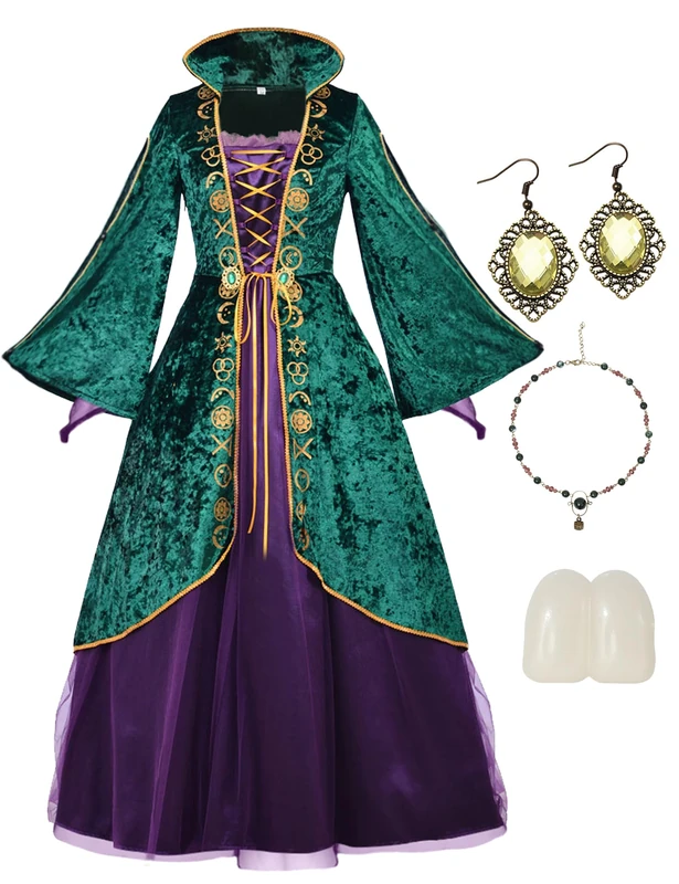 CICOCI Adult Witch Deluxe Velvet Costumes For Women Plus Size Teeth Cosplay Outfits Halloween Costume Women - Image 1
