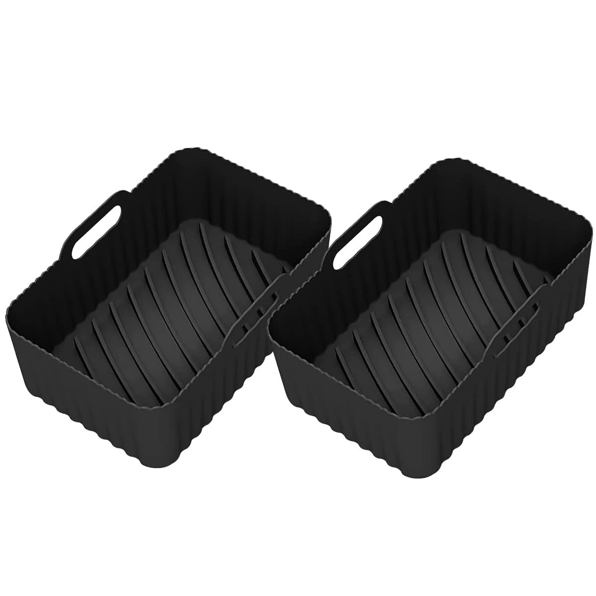 MOFELON 2Pcs Air Fryer Liners for Ninja Dual, Reusable Silicone Air Fryer Liners for Ninja Foodi AF300UK，Air Fryer Accessories, Reusable Silicone Dual Basket Air Fryer Liner 7.6L