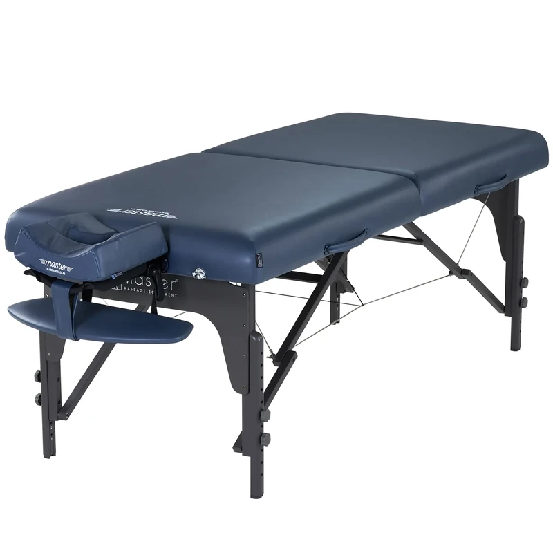 Master Massage Montclair 71cm Folding Massage Table Professional Wide, Portable Black Massage SPA Facial Bed for Tattoo Esthetician Home Use Wide Lightweight Adjustable Foldable (Royal Blue)