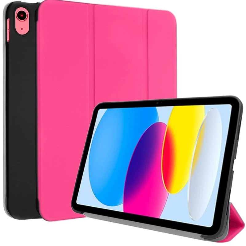 TECHGEAR Smart Case for iPad 11th Gen (2025 A16) & 10th Gen (2022), Slim Tri-Fold Stand Cover with Corner Protection, Auto Wake/Sleep, for iPad A16 11" / 10.9" - Pink