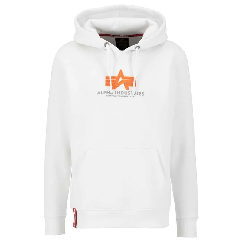 Alpha Industries Basic Hoody Rubber Hooded Sweat for Men White
