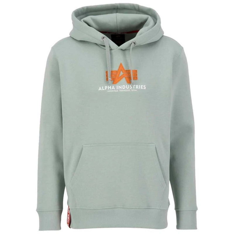 Alpha Industries Basic Hoody Rubber Hooded Sweat for Men Dusty Green - Image 1