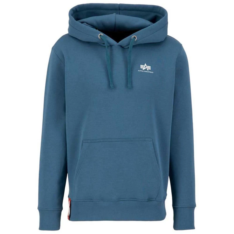 Alpha Industries Basic Hoody Small Logo Hooded Sweat for Men Vintage Marine
