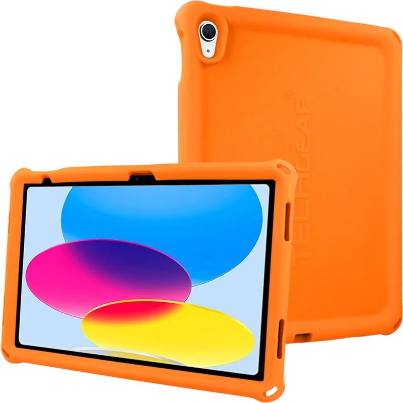 TECHGEAR Bumper Case for iPad 11" A16 (11th Gen 2025) & 10.9" (10th Gen 2022) – Rugged Kids Drop-Proof Silicone Cover w/Easy Grip, Anti-Slip Corners, Screen Film, Shockproof School-Friendly Design
