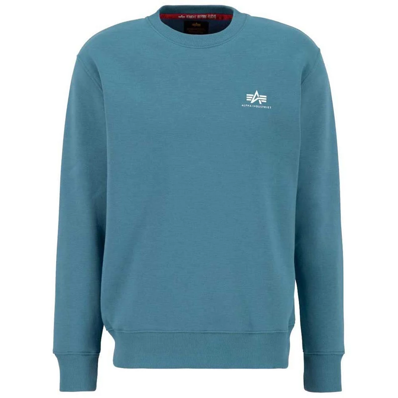 Alpha Industries Basic Sweater Small Logo Sweatshirt for Men Vintage Marine